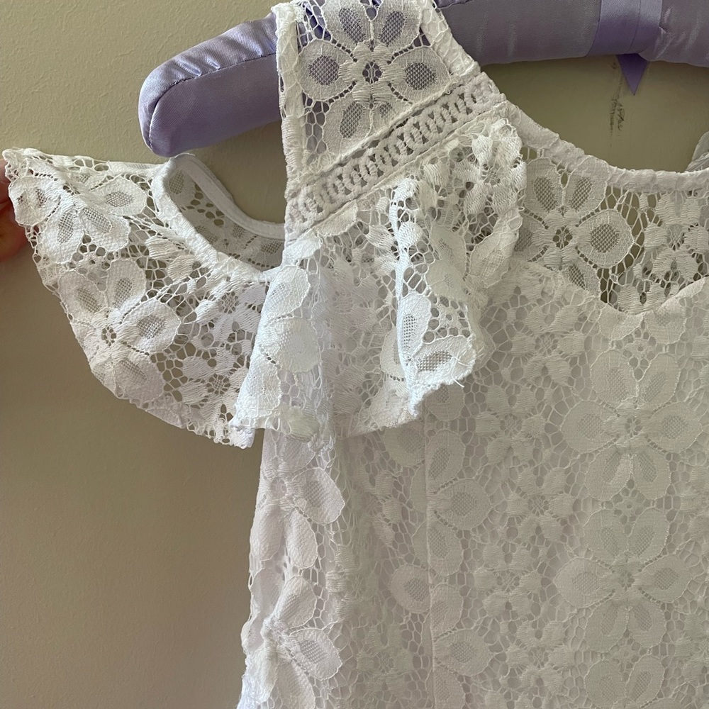 Girls lined white lace dress size 16 - Picture 2 of 4